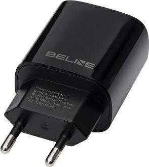 Beline Ład. siec. 1x USB-C + 1x USB 20W czarna /black (only head) PD 3.0 + QC 3.0 BLN2CB20 (20 W)