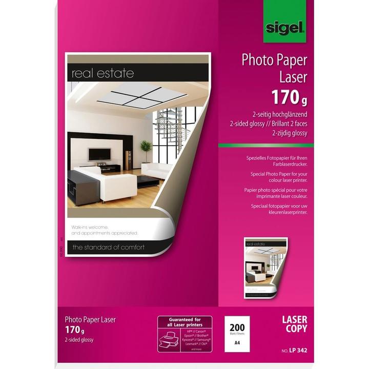 Actual product image Sigel Laser photo paper (170 g/m², A4, 200 x)