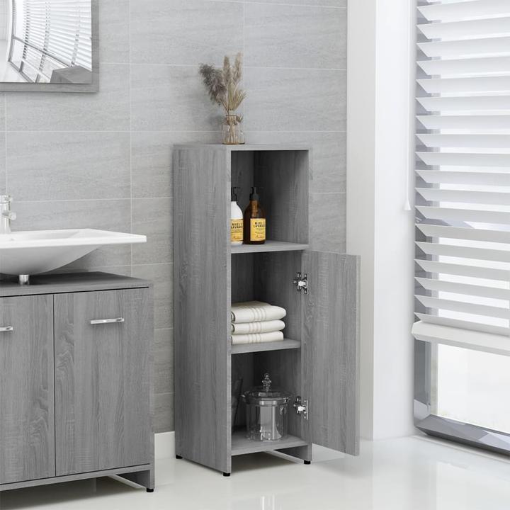 Actual product image VidaXL Badschrank Grau Sonoma 30x30x95 cm Holzwerkstoff,Farbe (30 x 30 x 95 cm)