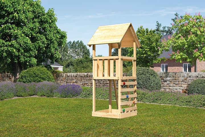 Produktbild Akubi Karibu Kinderspielturm Lott Fichte inkl. Kletterwand