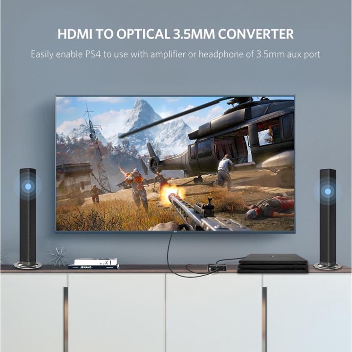 Actual product image Ugreen HDMI to HDMI Adapter with Audio SPDIF AUX Audio Output