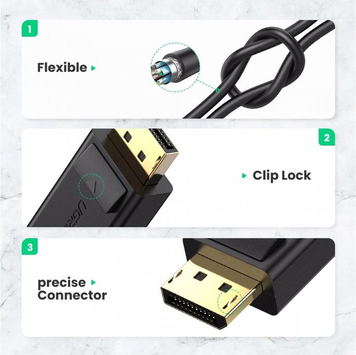 Image du produit Ugreen Adaptateur Display Port vers HDMI Convertisseur 1080P avec audio (25 cm)