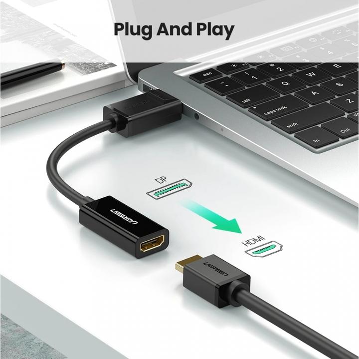 Image du produit Ugreen Adaptateur Display Port vers HDMI Convertisseur 1080P avec audio (25 cm)