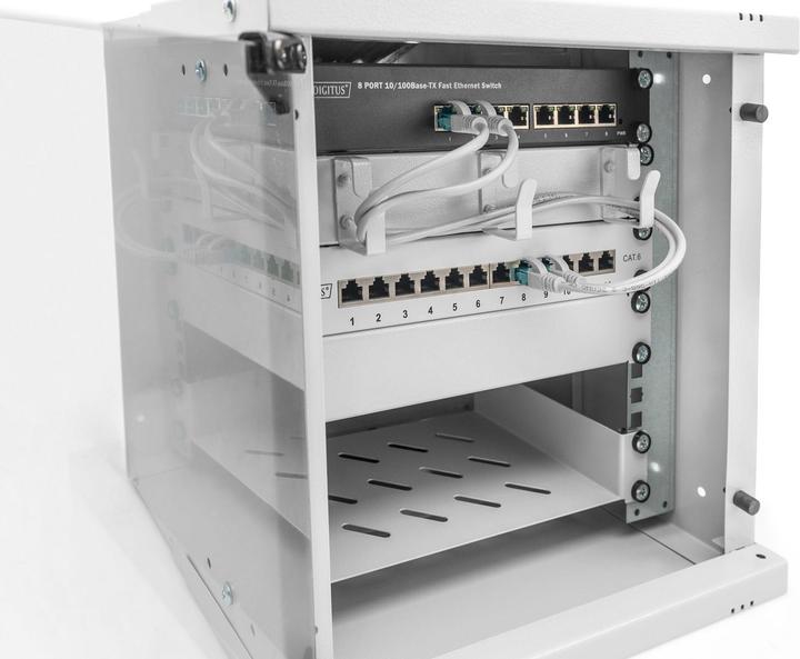 Actual product image Digitus 10" 6U wall-mounted enclosure, SOHO PRO 324 x 316 x 298 mm, grey (6 RU, 10 inch rack)