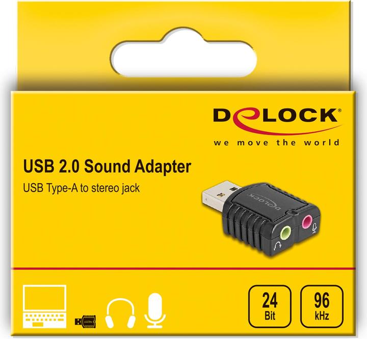 Actual product image Delock External USB sound card 24 bit / 96 kHz Plug & Play for (USB)