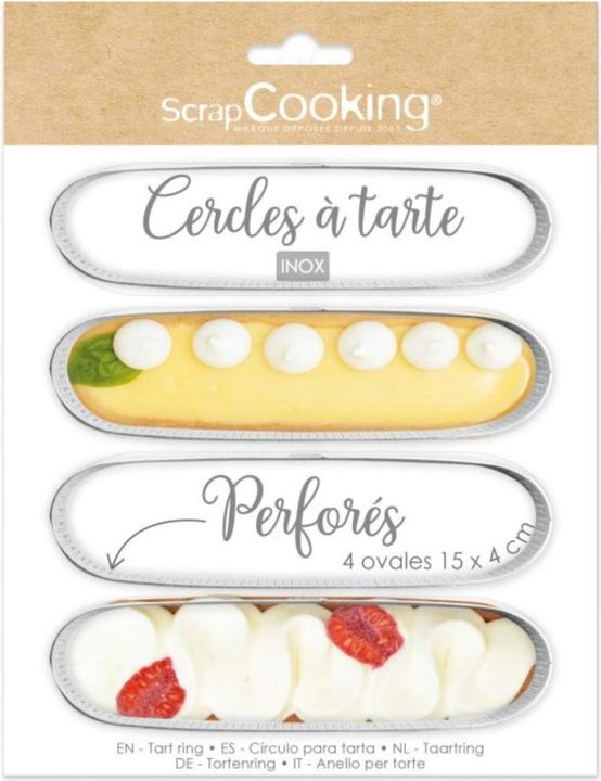 Produktbild ScrapCooking 4er Set Tortenringe perforiert oval 15x4cm