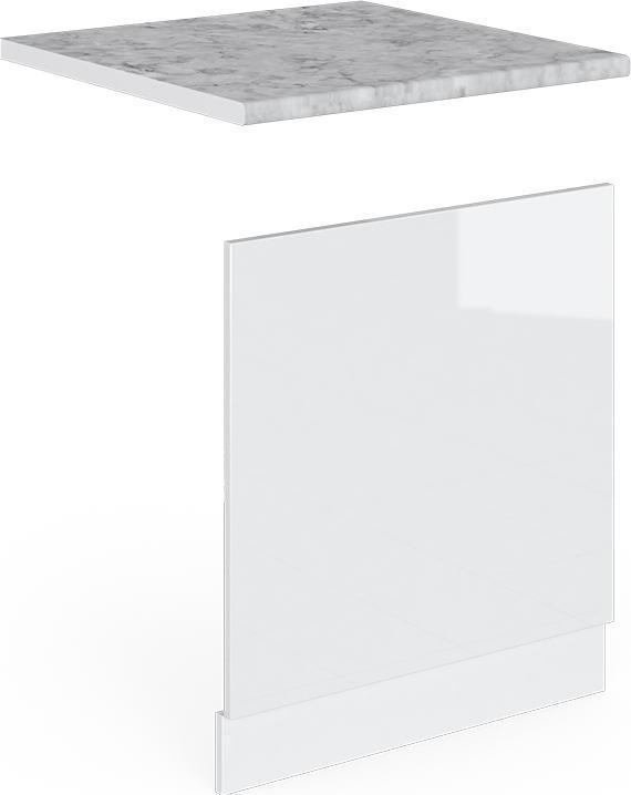 Produktbild Vicco Frontblende R-Line, Weiss Hochglanz/Weiss, 60 cm, AP Marmor