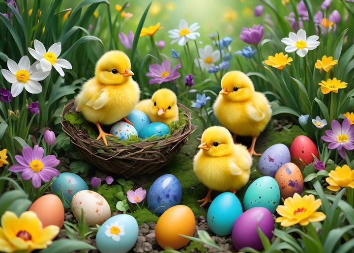 Actual product image Alipson Puzzle Puzzle 500 pieces Easter Chicks (500 pieces)