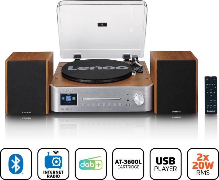 Productafbeelding Lenco MC-660WDSI - Hifi-set met internet, DAB+ en FM-radio - Zwart (WiFi, Bluetooth, 2x 20 W)