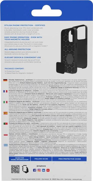 Produktbild prio Schutzhülle für iPhone 12 mini (5,4 Zoll) schwarz (Apple iPhone 12 mini)
