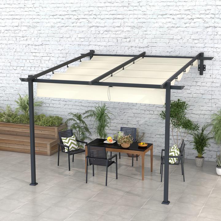 Image du produit Outsunny Pergola avec un toit en toile rétractable (297 cm, 297 cm)