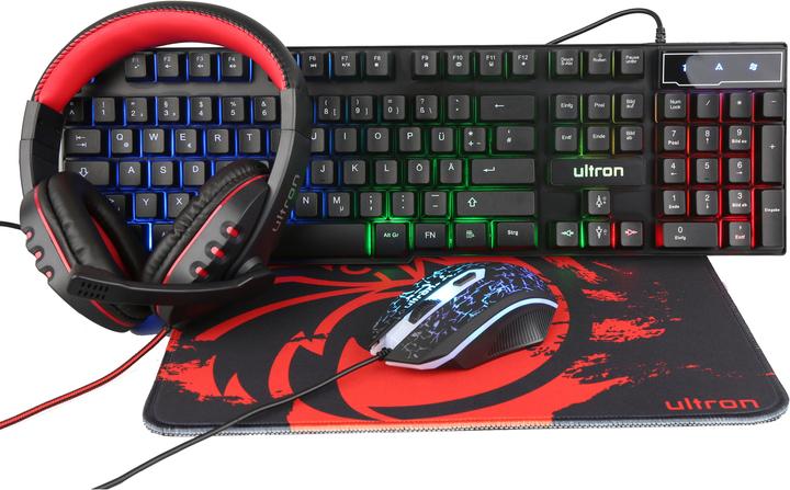 Ultron HAWK Gaming Kit 4in1 (Tastatur+Maus+MausPad+Headset) (DE, Kabelgebunden)