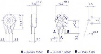 Produktbild Velleman Piher Trimmer 10K (Small Vert For Spindle)
