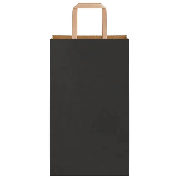 Produktbild VidaXL Kraftpapiertüten 50 Stk. mit Henkel Schwarz 21x11x36 cm Papiertüte (Geschenktüte, 50 x)