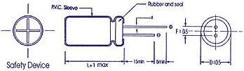 Actual product image Velleman Elco Radial 1000µf 25V