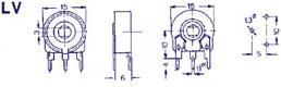 Produktbild Velleman Piher Trimmer 10K (Large Vert For Spindle)