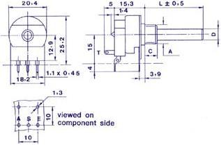 Produktbild Velleman Potmeter Mono Lin 22K With Switch