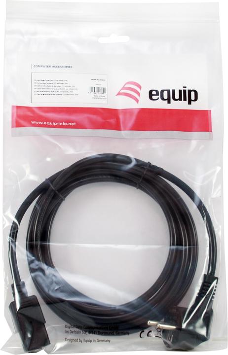Image du produit equip Câble d'alimentation IEC Schuko -> C13 3m mâle/femelle noir (3 m)