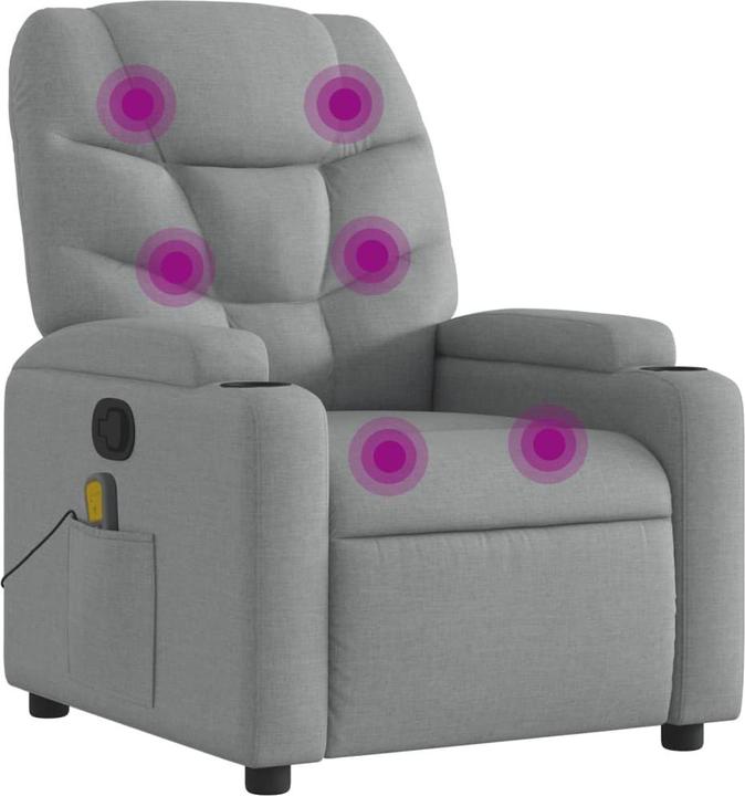 Actual product image VidaXL Massage chair light grey fabric,Colour: Light grey,Material: Fabric