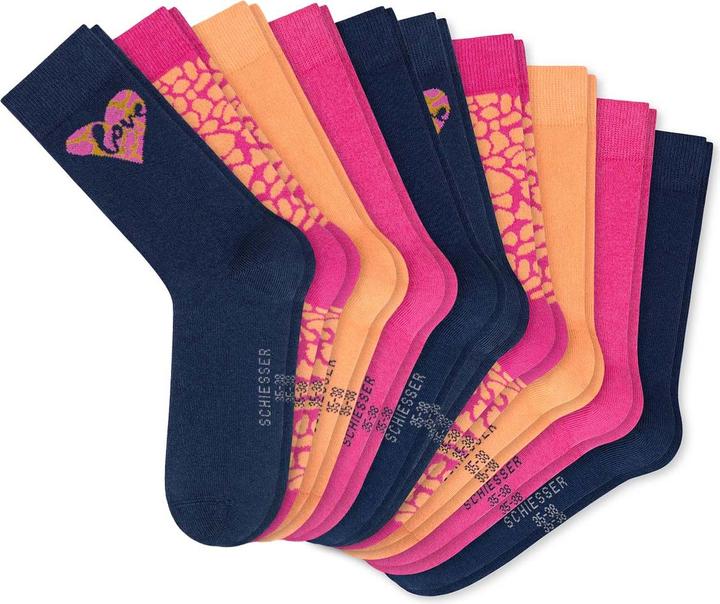 Produktbild Schiesser 10er Pack Love Kindersocken Mädchen (10er Pack, 39 - 42)