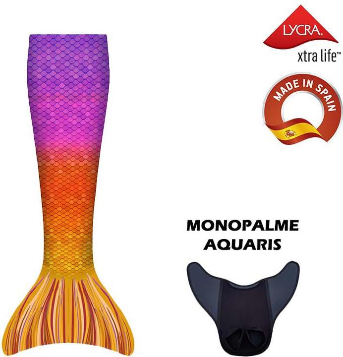 Kuaki Mermaids Meerjungfrau-Kostüm mit Monoflosse Aquaris