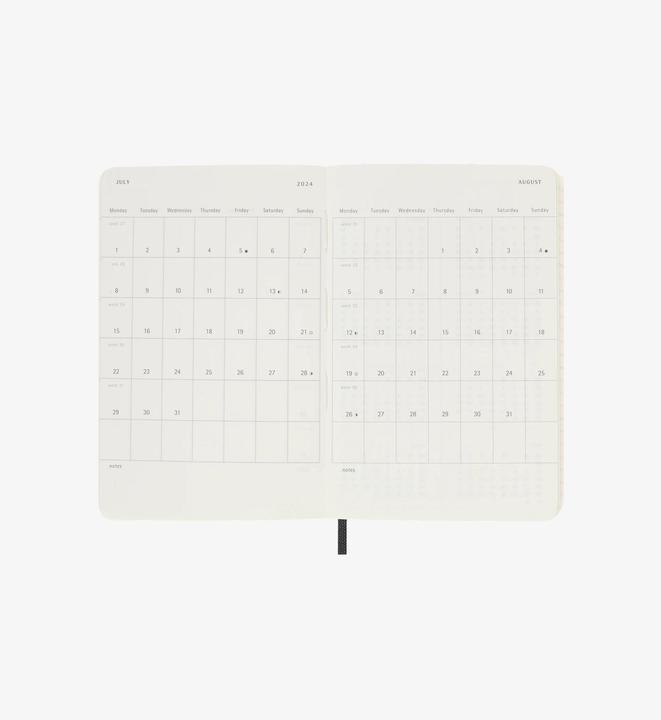 Produktbild Moleskine Wochenkalender (A6, Weicher Einband, Englisch)