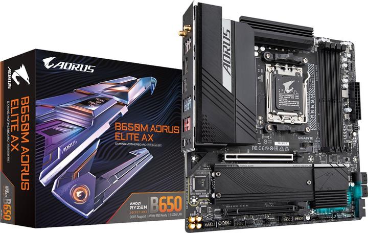 Actual product image Gigabyte GBT AMD AM5 B650M AORUS ELITE AX (AM5, AMD B650, mATX)