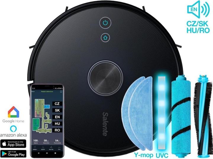 Salente L7 robot vacuum 600 L Bagless Black (Saugwischroboter)