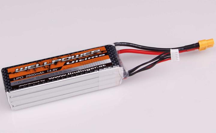 Produktbild Wellpower Lipo Akku Ultima 2600 mAh / 14,8 Volt 4S 35/70C CH5/8 XT-60 (14.80 V, 2600 mAh)