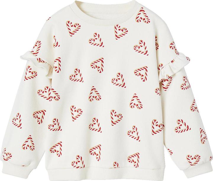 Vertbaudet Mädchen Weihnachts-Sweatshirt mit Volantärmeln