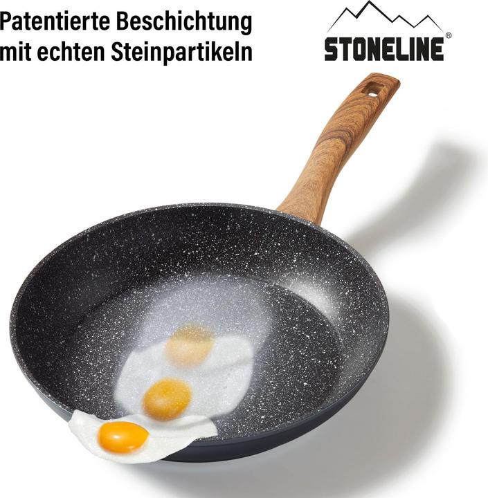 Actual product image Stoneline Back to Nature frying pan 28 cm, Made in Germany, induction, non-stick coated pan (28 cm, Frying pan, Aluminium)