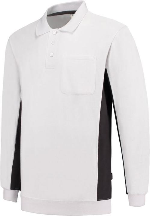 Image du produit Tricorp Sweatshirt col polo bicolore poche poitrine WhiteDarkgrey Gr. XL (XL)