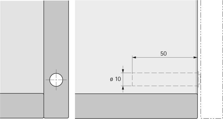 Actual product image Hettich push-to-open pin