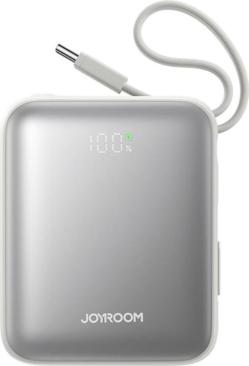 Actual product image Joyroom 22.5W Fast Charging Power Bank 10000mAh with Dual Cables - White (10000 mAh, 22.50 W, 38.50 Wh)