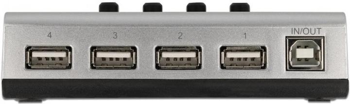 Actual product image Delock Switch USB 2.0 with 1 x Type-B socket to 4 x Type-A socket manual bidirectional (USB-A, 4 Ports)