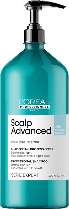 Produktbild L'Oréal Professionnel Loreal Scalp Advanced Anti-Dandruff Dermo-Clarifier Shampoo 1500 ml (1500 ml, Flüssiges Shampoo)