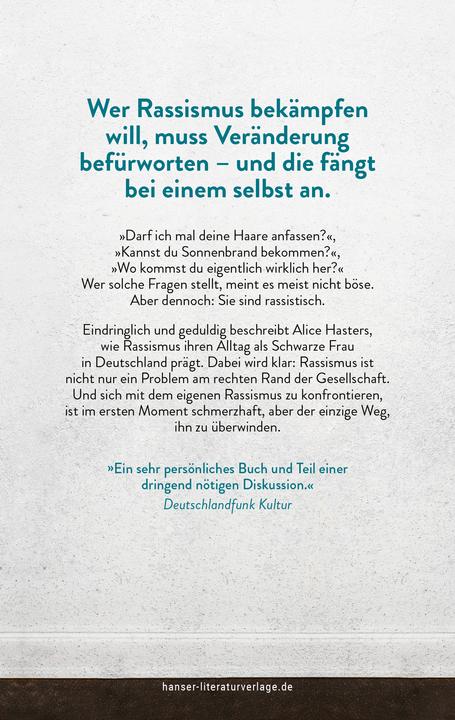Produktbild Hanserblau Was weisse Menschen nicht über Rassismus hören wollen aber wissen sollten (Deutsch, Alice Hasters, 2024)