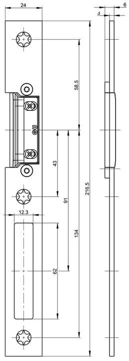 Actual product image G-U Schliessplatte Sbl/24x3/216/NL12/AT (Striking plate)