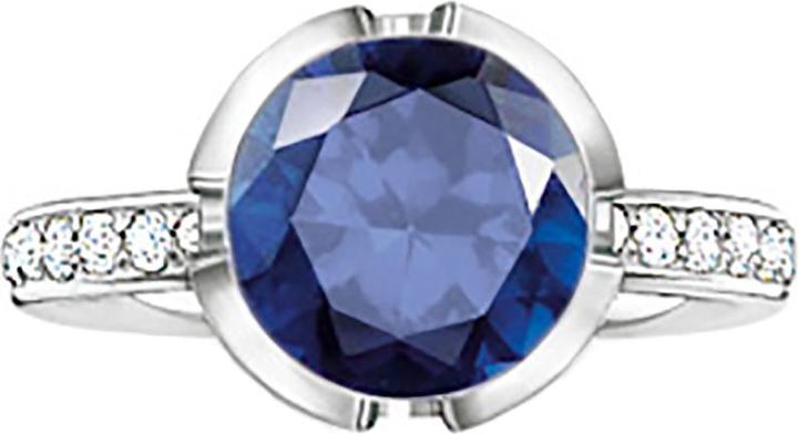 Thomas Sabo Ring syn. Korund dunkelblau / Zirkonia TR2037-050-32 (54, 925 Silber)