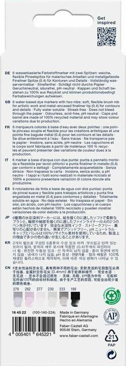 Immagine prodotto Faber-Castell GOFA AQUA DUAL MARKER - Marcatore a tintura (Toni di grigio, 0.40 mm, 6 x)