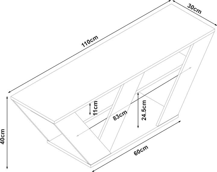 Actual product image En.Casa TV table Nome 110x30x40cm oak look (110 x 30 x 40 cm)
