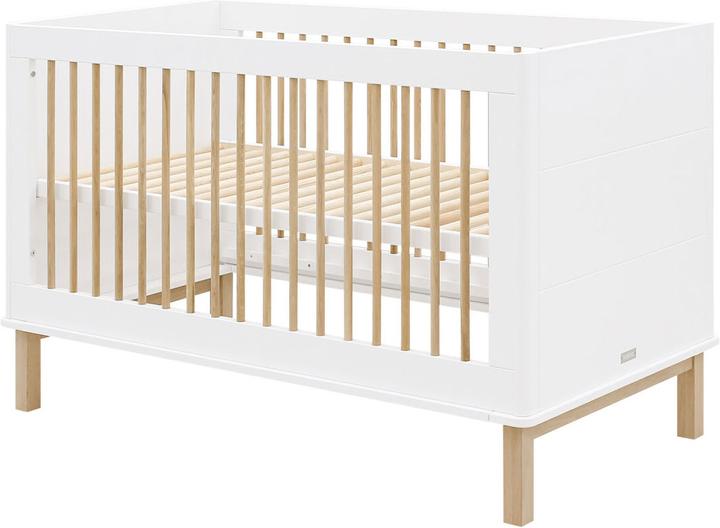 Produktbild Bopita Gitterbett 70x140 umbaubar Mika Weiss/Eiche (70 x 140 cm)