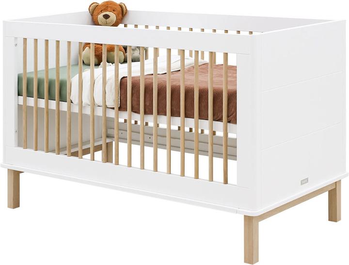 Produktbild Bopita Gitterbett 70x140 umbaubar Mika Weiss/Eiche (70 x 140 cm)