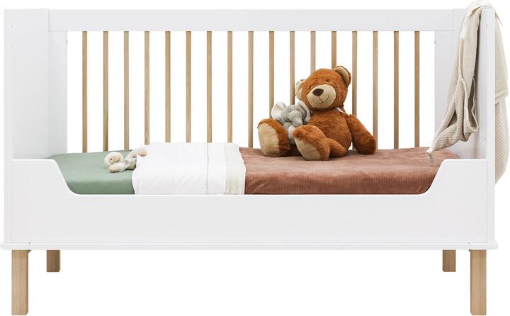 Produktbild Bopita Gitterbett 70x140 umbaubar Mika Weiss/Eiche (70 x 140 cm)