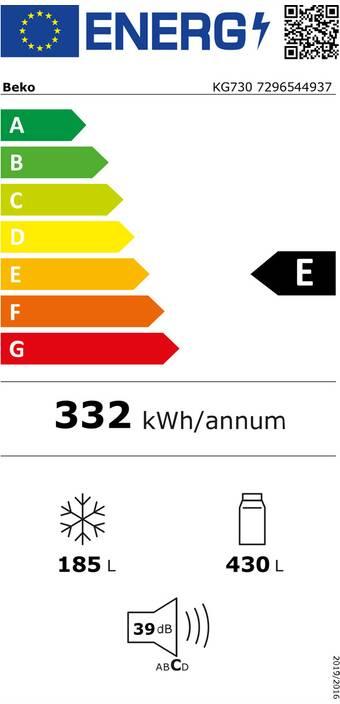 Energie-Label Beko Kühl-Kombi KG730 (615 l)