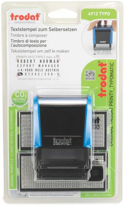 Produktbild Trodat TypomaticLine Printy 4.0, selbstfärbender Stempel zum Selbersetzen