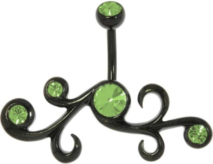 Produktbild Bijouteria Bauchpiercing (Chirurgenstahl 316L, Kristall, PVD Beschichtung (schwarz))