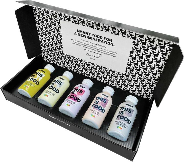Actual product image YFood Taster Pack Classic Drinks 5 x 500ml (Banana, Chocolate, Vanilla, Coffee, Berry, 1 x)