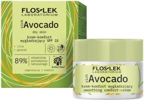 Actual product image Floslek FLOS-lok Rich Avocado Cream-Comfort-SPF 15 per day, 50 ml (Suntan cream, SPF 15, 50 ml)