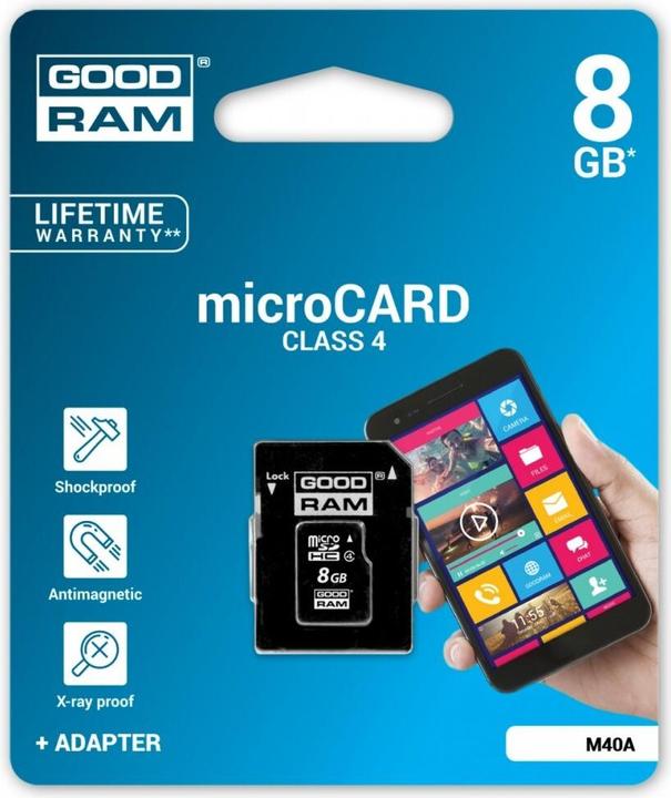 Immagine prodotto Goodram 8GB Micro SDHC (8 GB, microSDHC, U3, UHS-I)